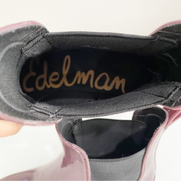 SAM EDELMAN Tinsley Chelsea Rubber Rain Bootie Sangria Size 7 - Picture 12 of 14